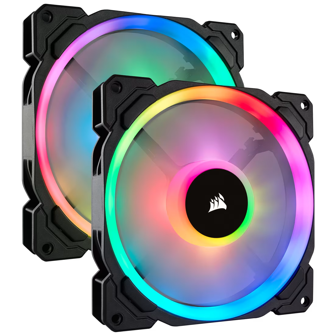 LL140 RGB 140mm Dual Light Loop RGB LED PWM Fan — 2 Fan Pack with Lighting Node PRO.