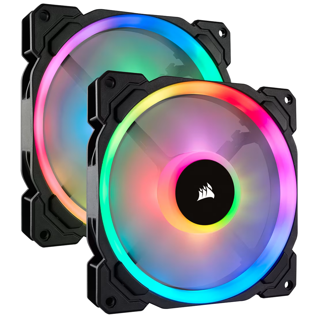 LL140 RGB 140mm Dual Light Loop RGB LED PWM Fan — 2 Fan Pack with Lighting Node PRO.