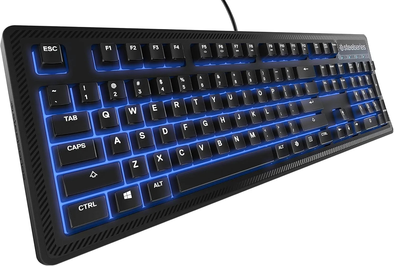 SteelSeries Apex 100 Gaming Keyboard - Tactile & Silent - Blue LED Backlit.
