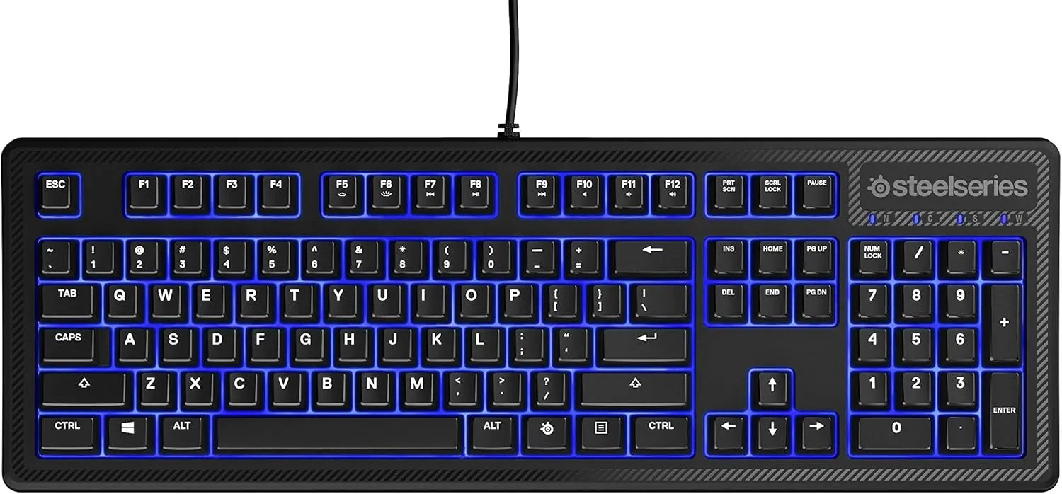SteelSeries Apex 100 Gaming Keyboard - Tactile & Silent - Blue LED Backlit.